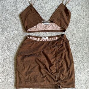 12th tribe skirt set in shimmery brown!